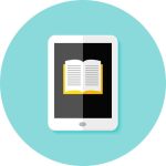 Illustration of Ebook Flat Circle Icon